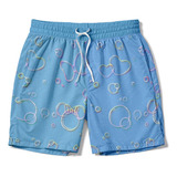 Short Praia Bermuda Masculina Minnie Mouse Bolhas Desenho