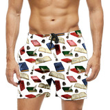 Short Praia Shorts Banho Verão Livros Coloridos Desenho 1412