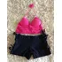 Short Ribana Preto Com Lateral Em Ilhos Tam P