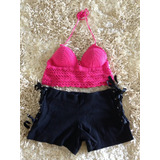 Short Ribana Preto Com