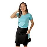 Short Saia Evasê E Blusa Conjunto Moda Fitness Evangélica Para Academia Roupa De Malhar Caminhada Ginástica Esportiva  GG  Azul Celeste 
