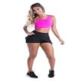 Short Saia Fitness Beach Tennis Sem Transparência Bolsos BR Alfa G Regular Regular Preto 