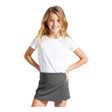 Short Saia Infantil Helanca Cinza Chumbo