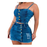 Short Saia Jeans Colecao