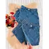 Short Saia Jeans Infantil Juvenil - 8 Ao 16