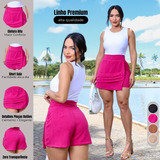 Short Saia Linho Alfaiataria