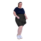 Short Saia Moda Evangélica Fitness Plus Size 48 À 54