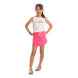 Short Saia Neon Infantil Juvenil Menina Primavera Verão