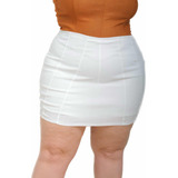 Short Saia Plus Size Bengaline Cintura Alta Moda Feminina