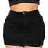 Short Saia Plus Size Jeans Feminino Cintura Alta Com Lycra