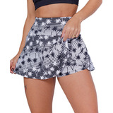 Short Saia Tapa Bum Bum poliamida Estampado Feminino