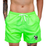Short Tactel Bermuda Calção Cabeça Caveira Verão Praia Top