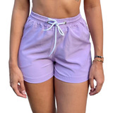 Shortinho Feminino Moda Praia Com Elastano Piscina Short