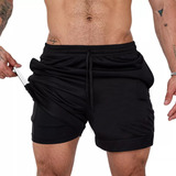 Shorts 2 Em 1 Bermuda Dry Fit Academia Crossfit Treino