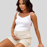 Shorts De Linho Para Gestantes Conforto Estilo
