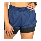 Shorts Duplo Feminino 2 Em 1 Corrida Academia Treino brinde