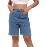 Shorts E Bermudas Femininas Jeans E Sarja Com Cintura Alta
