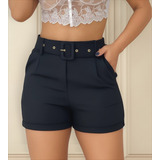 Shorts Feminino Alfaiataria Cintura