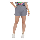 Shorts Feminino Cintura Alta Alfaiataria C  Cinto Couro Novo