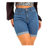 Shorts Feminino Jeans Cintura Alta Levanta