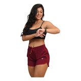 Shorts Feminino Tactel Moda Praia Piscina Corrida Treino