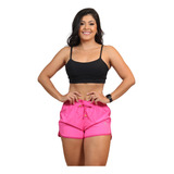 Shorts Feminino Tactel Moda Praia Piscina Corrida Treino