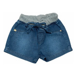 Shorts Jeans Coroa Infantil Menina Feminino Clube Do Doce