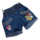 Shorts Jeans Feminino Customizado Hot Pants Manchado St014