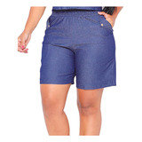 Shorts Jeans Feminino Bermuda Cintura Alta