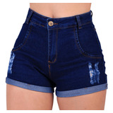 Shorts Jeans Feminino Cintura Alta Com Lycra Super Moderno 