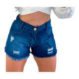 Shorts Jeans Feminino Cintura Alta Hot Pants