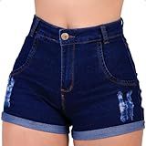 Shorts Jeans Feminino Com Lycra Cintura