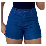 Shorts Jeans Feminino Hot Pants Empina Bumbum Com Elastano