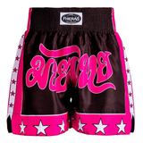 Shorts Muay Thai Boxe Bermuda Calção Modelo Estrela Rosa