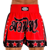 Shorts Muay Thai Boxe Bermuda Calção Modelo Estrela Vermelho