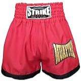 Shorts Muay Thai Strike Boxing Bermuda Calção Modelo Tailandês Bordado Vermelho Bordado GG