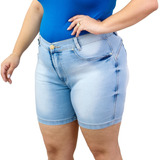 Shorts Plus Size Jeans Feminino Cintura