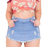 Shorts saia Jeans Feminino