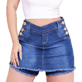 Shorts saia Jeans Feminino