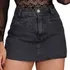 Shorts Saia Jeans  Preto Cintura Alta Lançamento