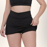 Shorts Saia Reto Feminino Suplex Premium Fitness Academia