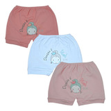 Shorts Tapa Fraldas Kit 3 Peças