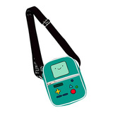 Shoulder Bag Mini Bolsa Hora Da Aventura Adventure Time Bmo Acambamento Dos Ferragens Cor Azul turquesa Correia De Ombro Preto