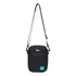 Shoulder Bag Mini Bolsa Impermeável Resistente Transversal Acambamento Dos Ferragens Níquel Cor Preto Correia De Ombro Preto Desenho Do Tecido Liso
