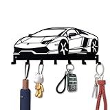 ShowMtheM Porta Chaves De Metal Para Parede Organizador De Chaves De Metal Para Carro Decoração De Parede Com 7 Ganchos Suporte De Chave Preto Para Porta De Entrada Corredor Escritório