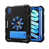 SIBEITU Capa Para IPad Mini 2021 Para Crianças Capa Para IPad Mini 6 Capa Para IPad Mini 6 Geração Com Suporte Para Lápis Capa Protetora Fina à Prova De Choque Para IPad Mini 8 3 2021 Preta E Azul