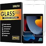 SIBEITU Pacote Com 2 Protetores De Tela Compatíveis Com IPad 9 8 7 Geração 10 2 Polegadas Modelo A2602 A2197 Protetor De Película De Vidro Temperado Para IPad 9 Geração 2021 2020 Lançado Em 2019 