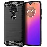 Sidande Capa Para Moto G7 Motorola G7 Plus XT1962 Capa Ultrafina Para Celular Com Absorção De Choque Capa Protetora De Borracha TPU De Fibra De Carbono Para Motorola Moto G7 Preta