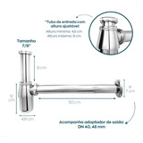 Sifão Copo De Metal 7 8 Pias De Banheiro Dona D cor Cubas Suspensas Lavabo Tanques Lavatórios Cor Cromada Acabamento Brilhoso