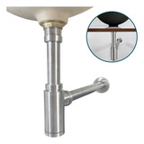Sifão Copo Quadrado Inox 304 Escovado Fosco 7 8 Banheiro Pia Cor Prata Inox Dona D cor